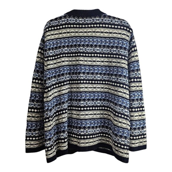 Designer Originals Studio Vintage Knit Zip Up Chenille Blue Cardigan Sweater - Picture 5 of 6